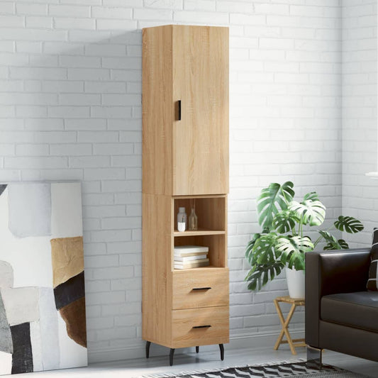 Berkfield Highboard Sonoma Oak 34.5x34x180 cm Engineered Wood
