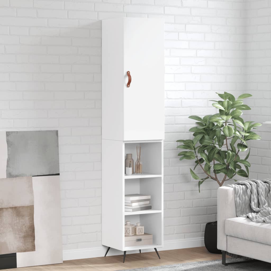 Berkfield Highboard White 34.5x34x180 cm Engineered Wood