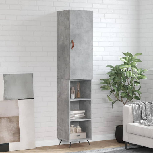 Berkfield Highboard Concrete Grey 34.5x34x180 cm Engineered Wood