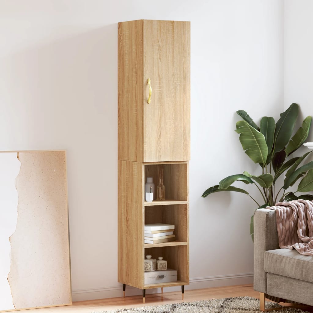 Berkfield Highboard Sonoma Oak 34.5x34x180 cm Engineered Wood
