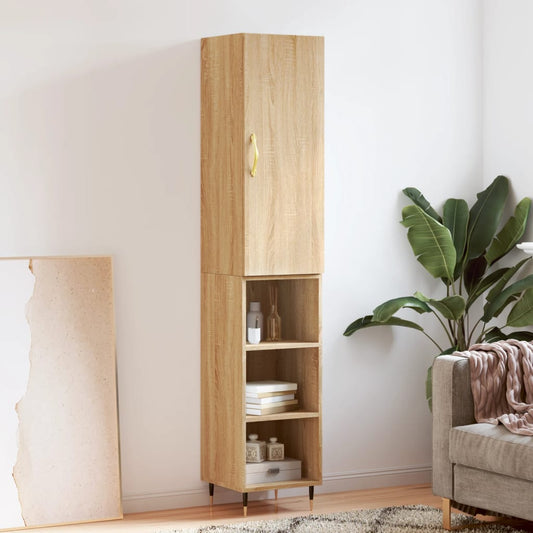 Berkfield Highboard Sonoma Oak 34.5x34x180 cm Engineered Wood