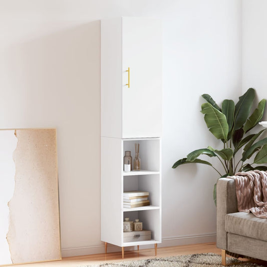 Berkfield Highboard White 34.5x34x180 cm Engineered Wood