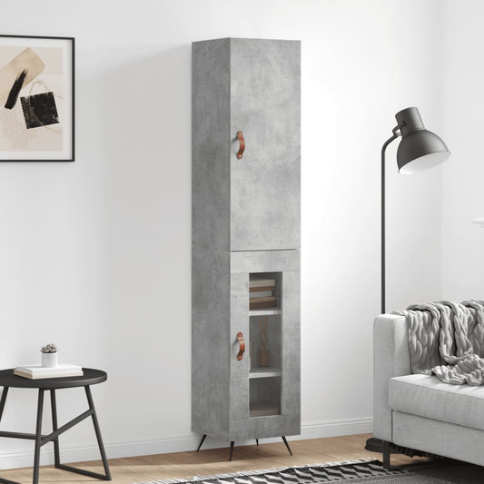 Berkfield Highboard Concrete Grey 34.5x34x180 cm Engineered Wood