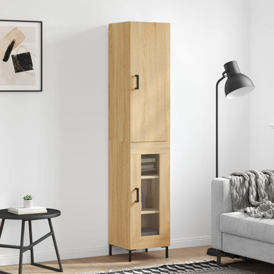 Berkfield Highboard Sonoma Oak 34.5x34x180 cm Engineered Wood