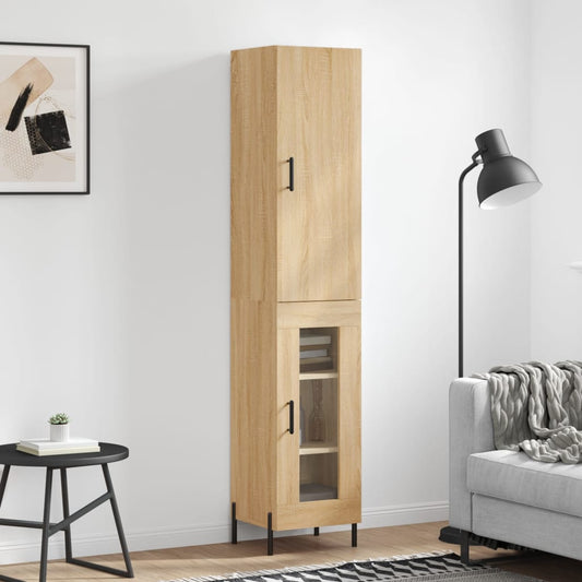 Berkfield Highboard Sonoma Oak 34.5x34x180 cm Engineered Wood