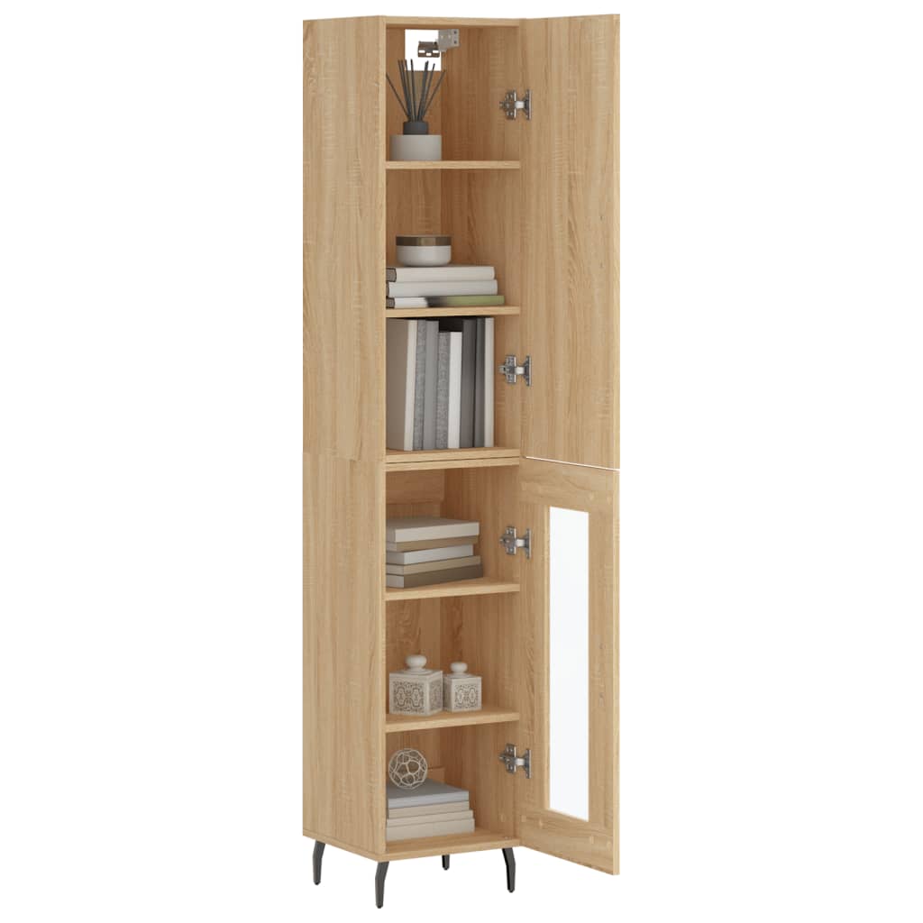 Berkfield Highboard Sonoma Oak 34.5x34x180 cm Engineered Wood