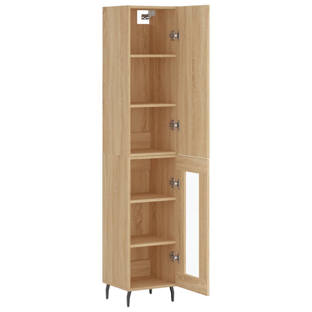 Berkfield Highboard Sonoma Oak 34.5x34x180 cm Engineered Wood