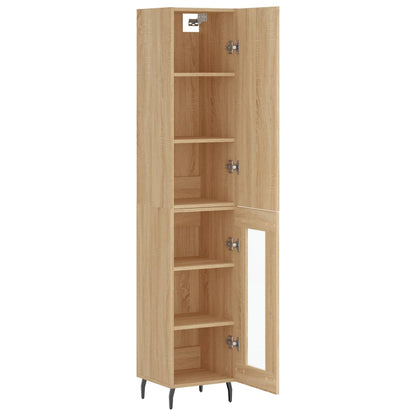Berkfield Highboard Sonoma Oak 34.5x34x180 cm Engineered Wood