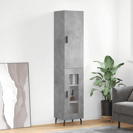 Berkfield Highboard Concrete Grey 34.5x34x180 cm Engineered Wood