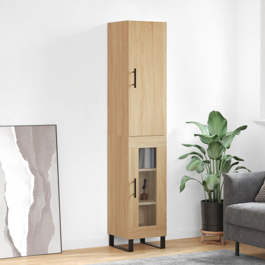 Berkfield Highboard Sonoma Oak 34.5x34x180 cm Engineered Wood