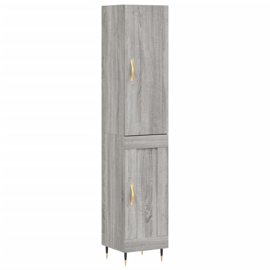 Berkfield Highboard Grey Sonoma 34.5x34x180 cm Engineered Wood