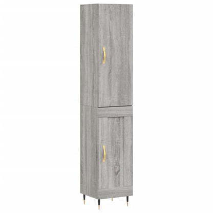 Berkfield Highboard Grey Sonoma 34.5x34x180 cm Engineered Wood