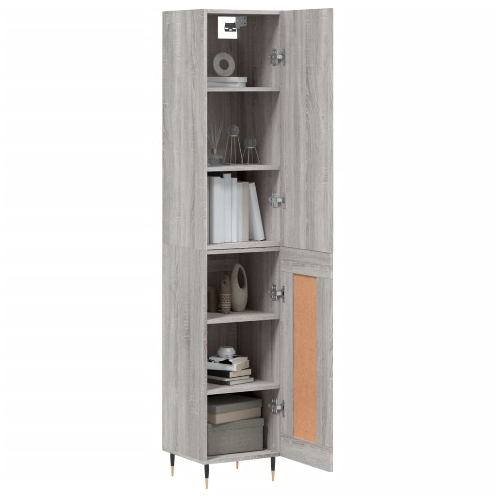 Berkfield Highboard Grey Sonoma 34.5x34x180 cm Engineered Wood