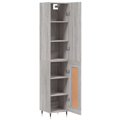 Berkfield Highboard Grey Sonoma 34.5x34x180 cm Engineered Wood