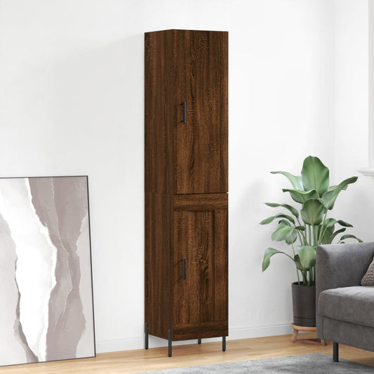 Berkfield Highboard Brown Oak 34.5x34x180 cm Engineered Wood