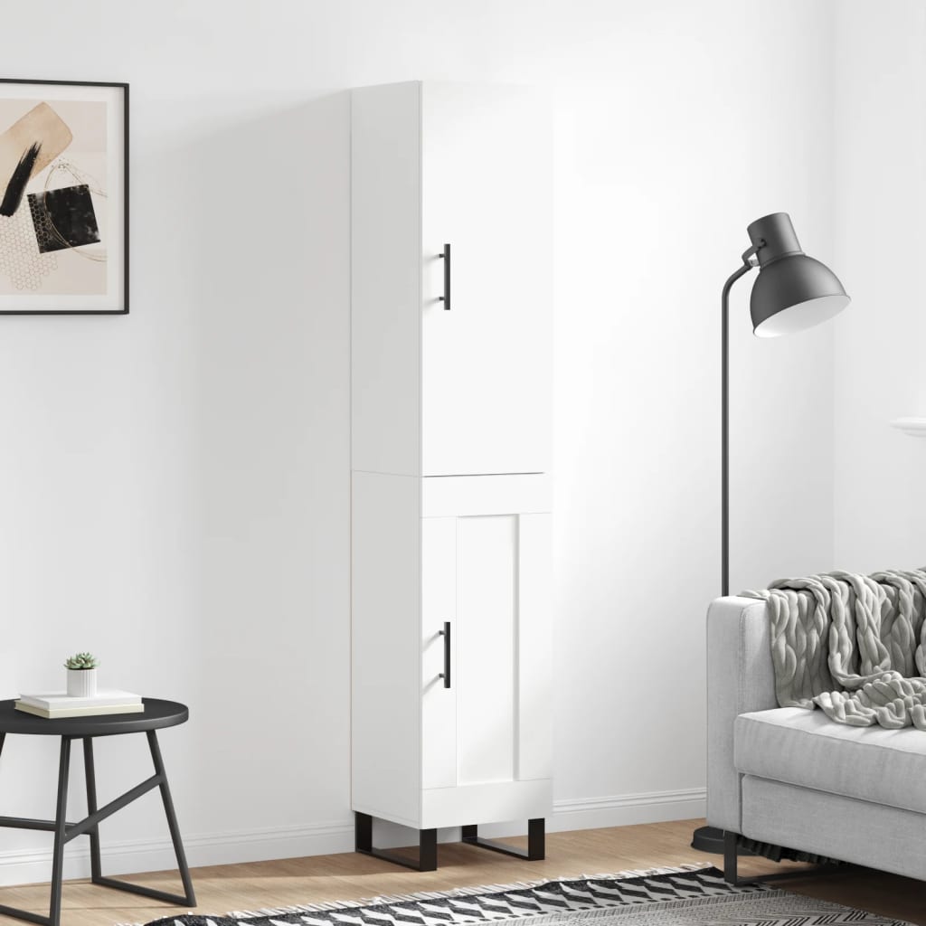 Berkfield Highboard White 34.5x34x180 cm Engineered Wood