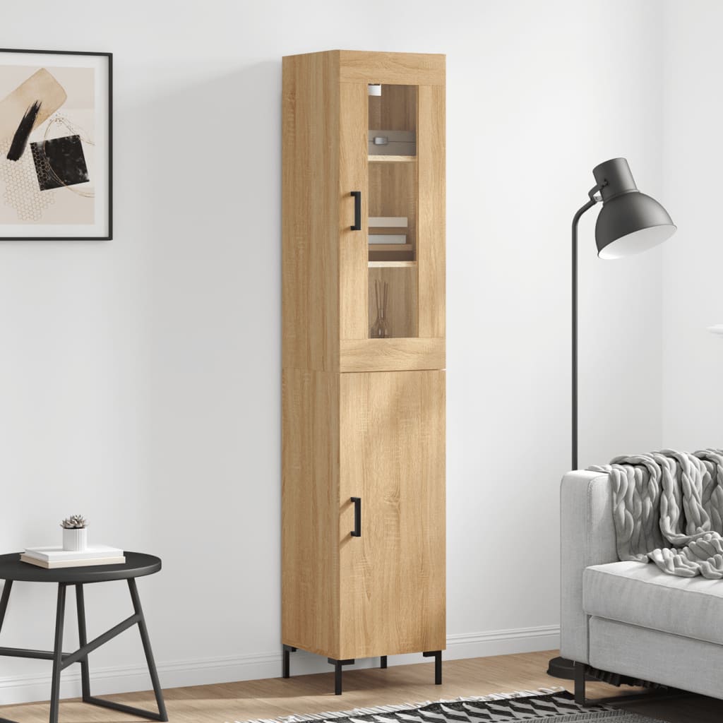 Berkfield Highboard Sonoma Oak 34.5x34x180 cm Engineered Wood
