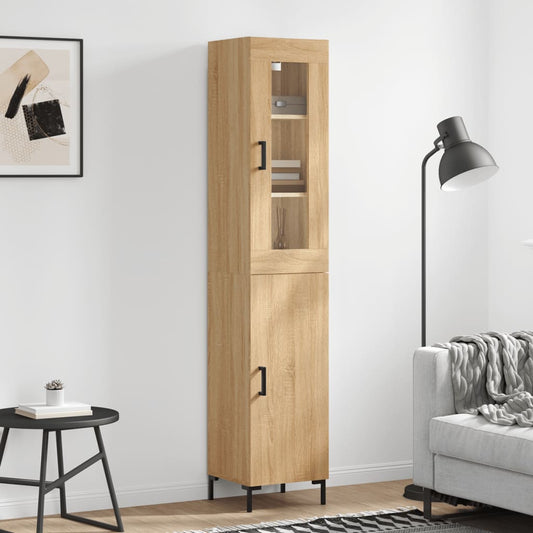 Berkfield Highboard Sonoma Oak 34.5x34x180 cm Engineered Wood