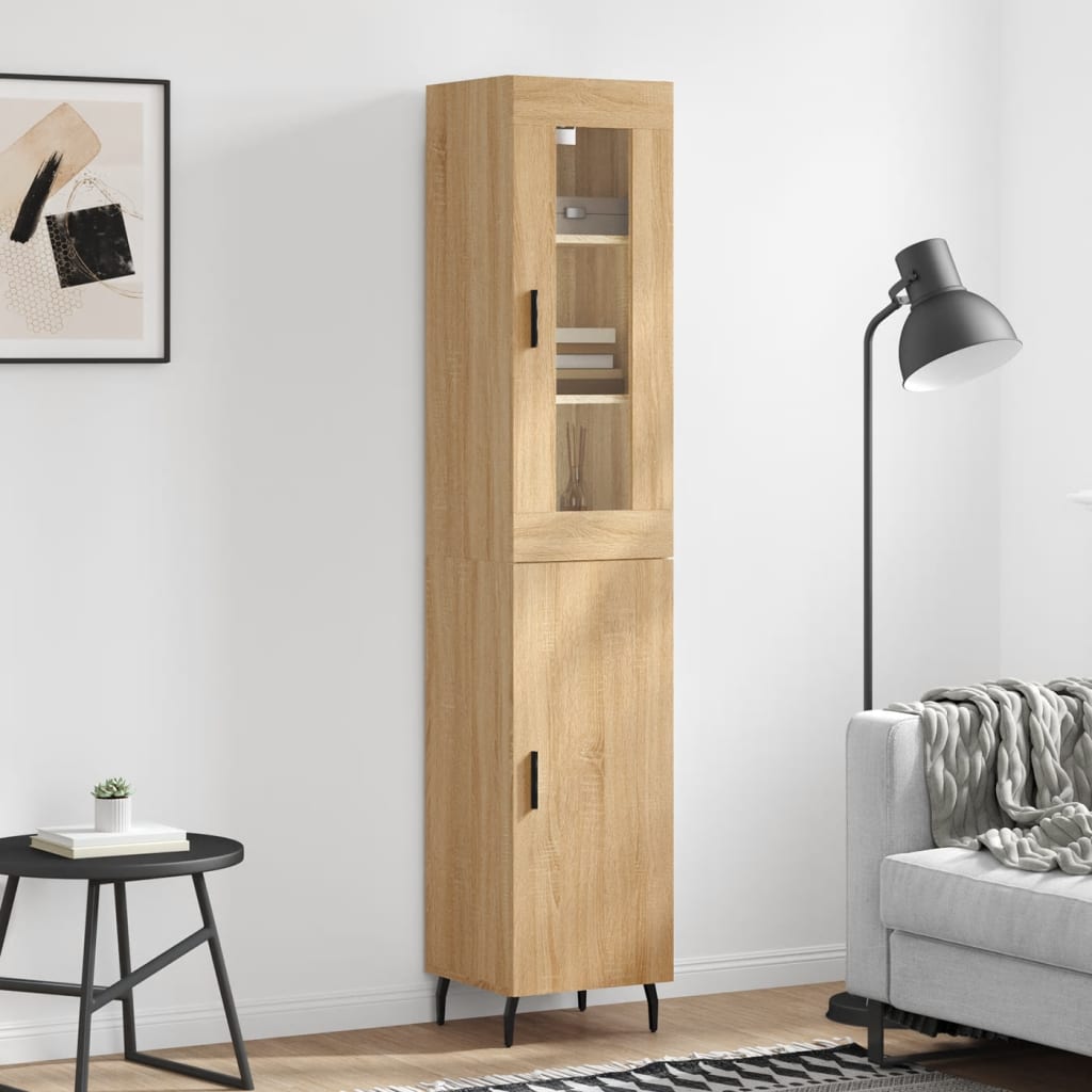 Berkfield Highboard Sonoma Oak 34.5x34x180 cm Engineered Wood