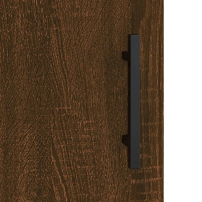 Berkfield Highboard Brown Oak 34.5x34x180 cm Engineered Wood