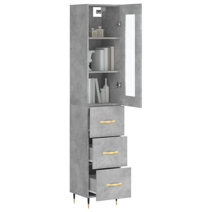 Berkfield Highboard Concrete Grey 34.5x34x180 cm Engineered Wood