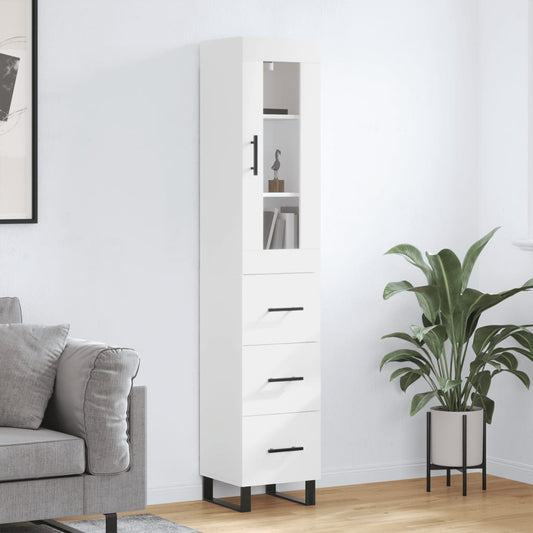 Berkfield Highboard White 34.5x34x180 cm Engineered Wood
