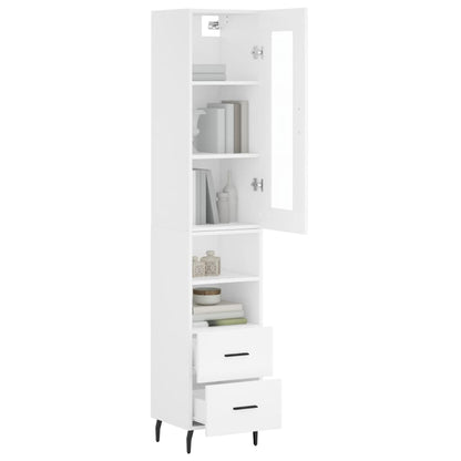 Berkfield Highboard White 34.5x34x180 cm Engineered Wood