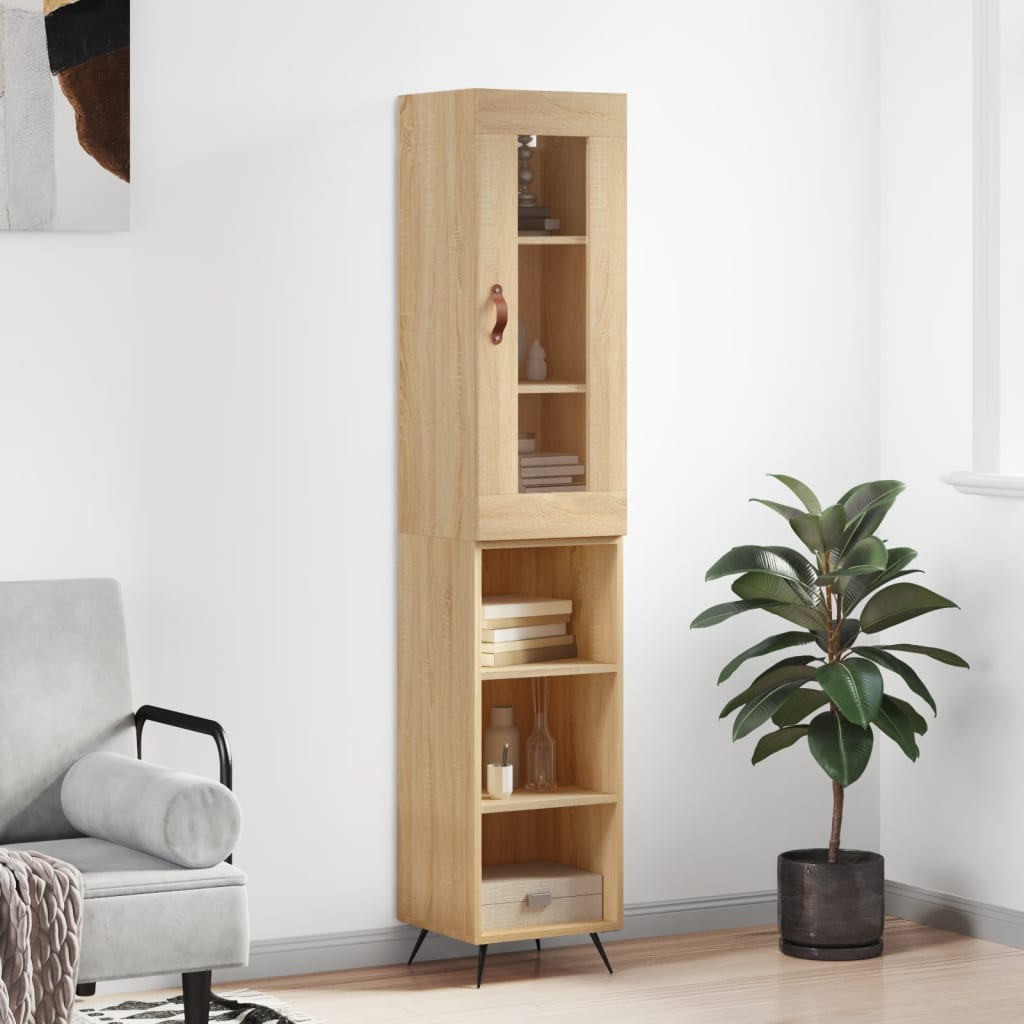 Berkfield Highboard Sonoma Oak 34.5x34x180 cm Engineered Wood