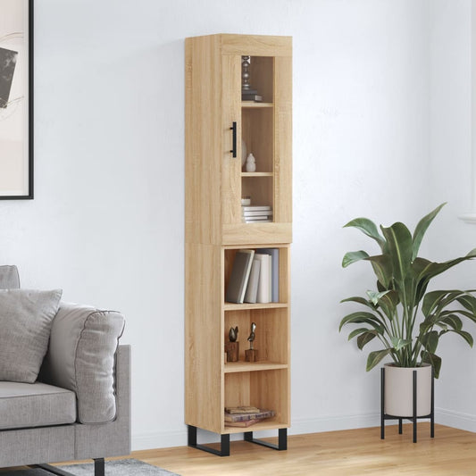 Berkfield Highboard Sonoma Oak 34.5x34x180 cm Engineered Wood