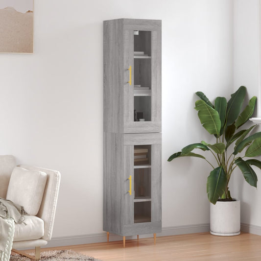 Berkfield Highboard Grey Sonoma 34.5x34x180 cm Engineered Wood