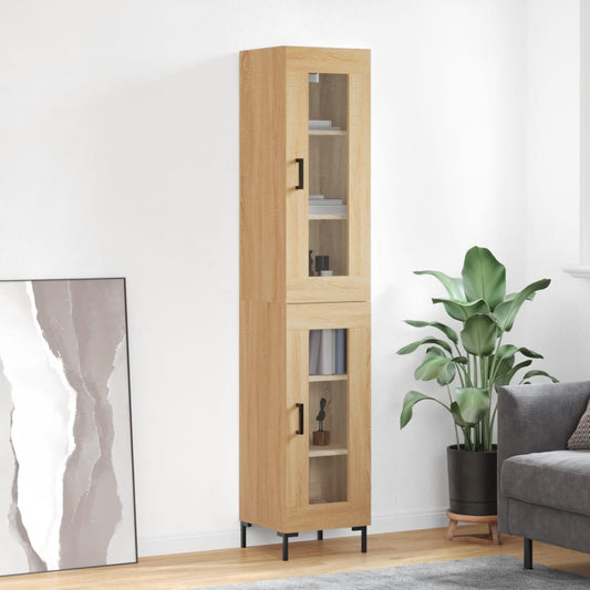 Berkfield Highboard Sonoma Oak 34.5x34x180 cm Engineered Wood