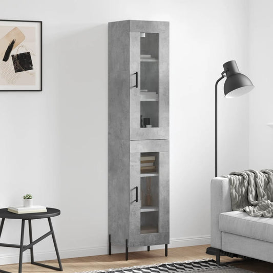 Berkfield Highboard Concrete Grey 34.5x34x180 cm Engineered Wood