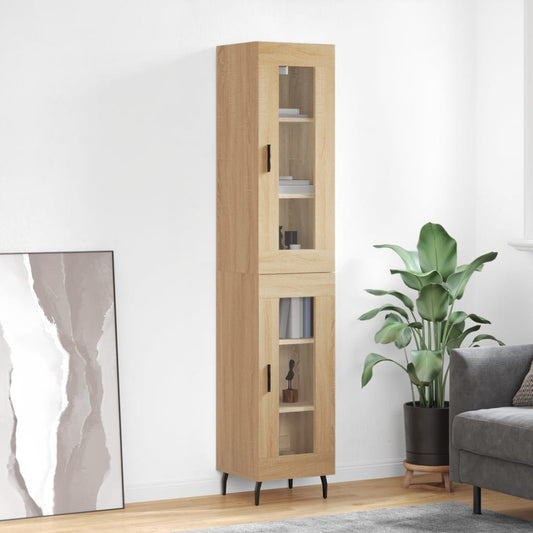 Berkfield Highboard Sonoma Oak 34.5x34x180 cm Engineered Wood