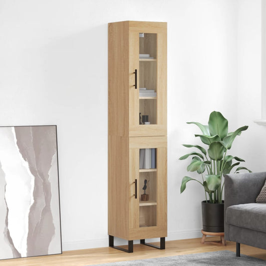 Berkfield Highboard Sonoma Oak 34.5x34x180 cm Engineered Wood