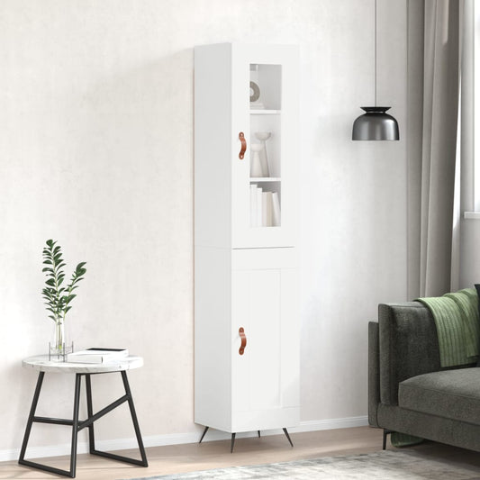 Berkfield Highboard White 34.5x34x180 cm Engineered Wood
