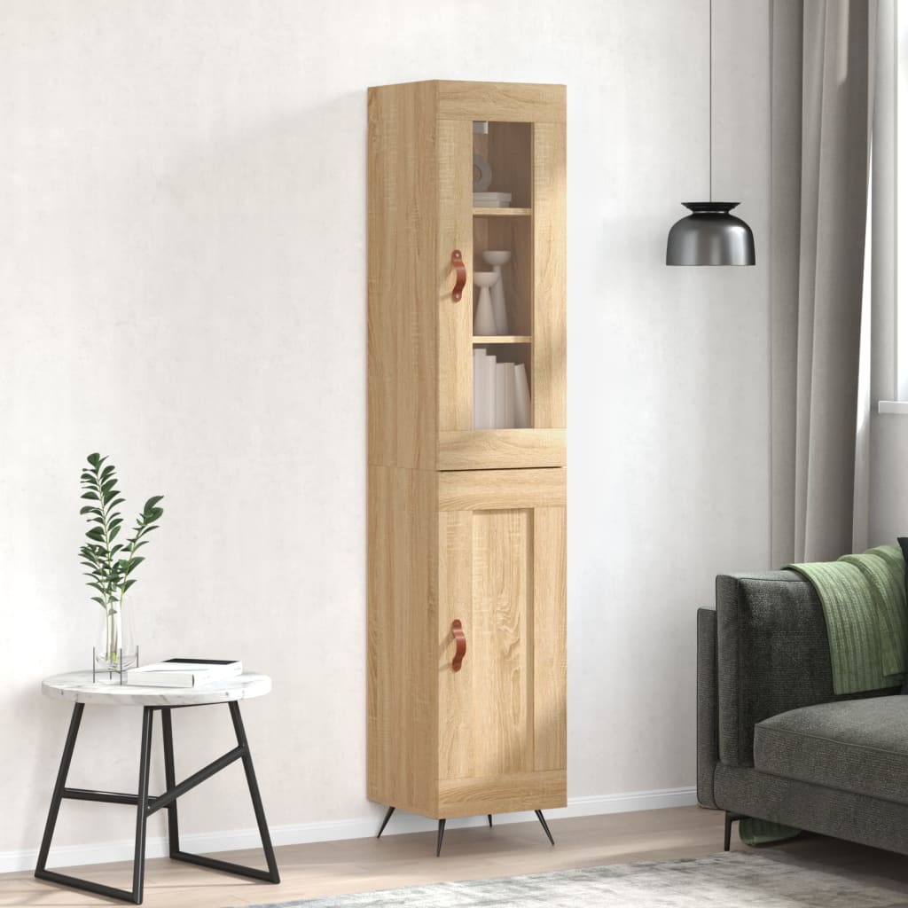Berkfield Highboard Sonoma Oak 34.5x34x180 cm Engineered Wood