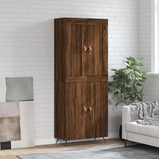 Berkfield Highboard Brown Oak 69.5x34x180 cm Engineered Wood