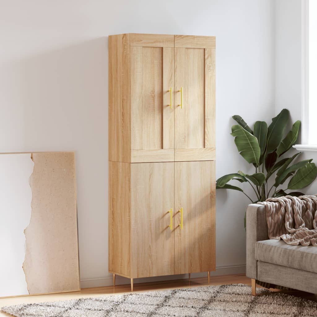 Berkfield Highboard Sonoma Oak 69.5x34x180 cm Engineered Wood