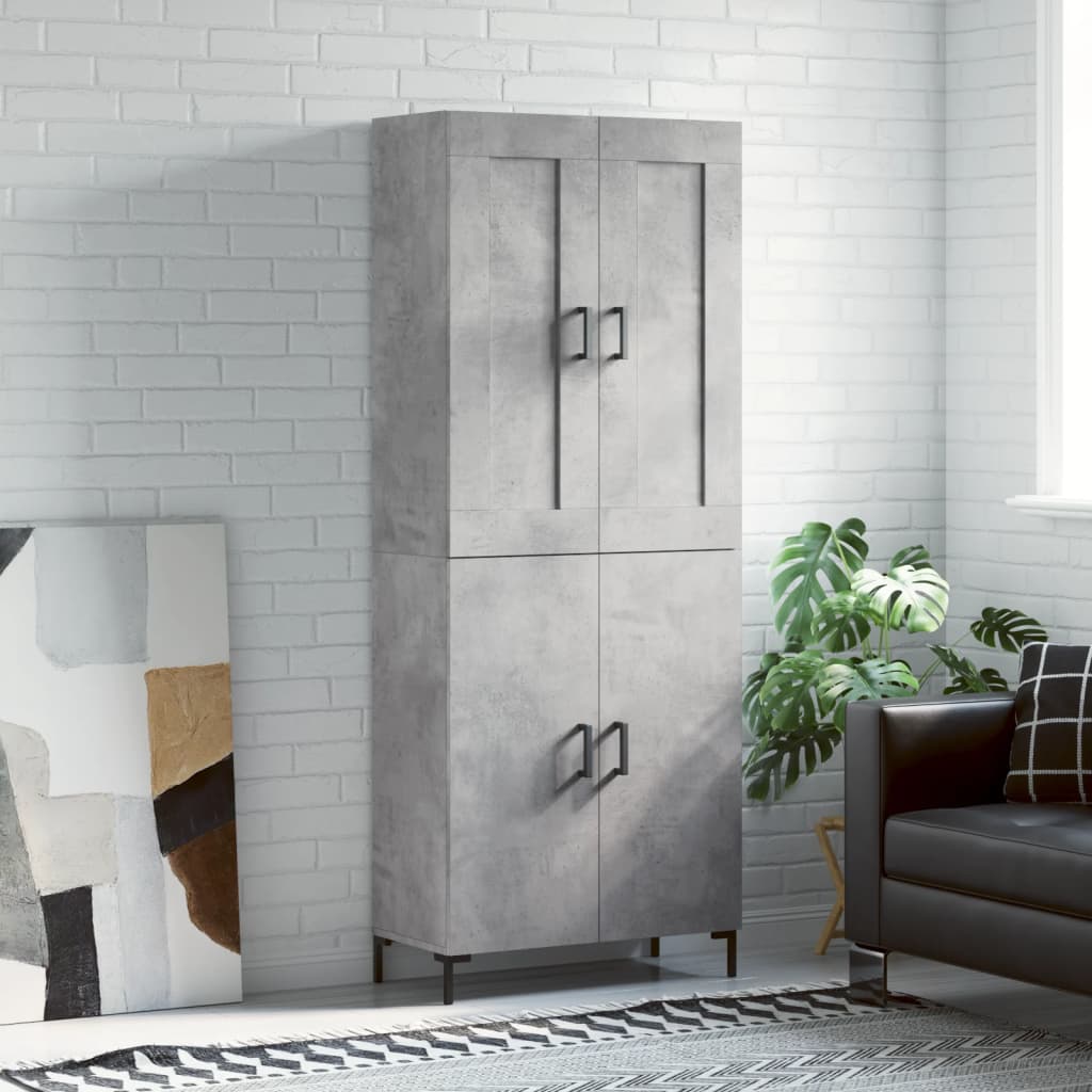 Berkfield Highboard Concrete Grey 69.5x34x180 cm Engineered Wood