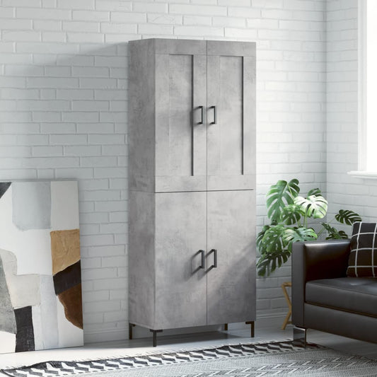 Berkfield Highboard Concrete Grey 69.5x34x180 cm Engineered Wood