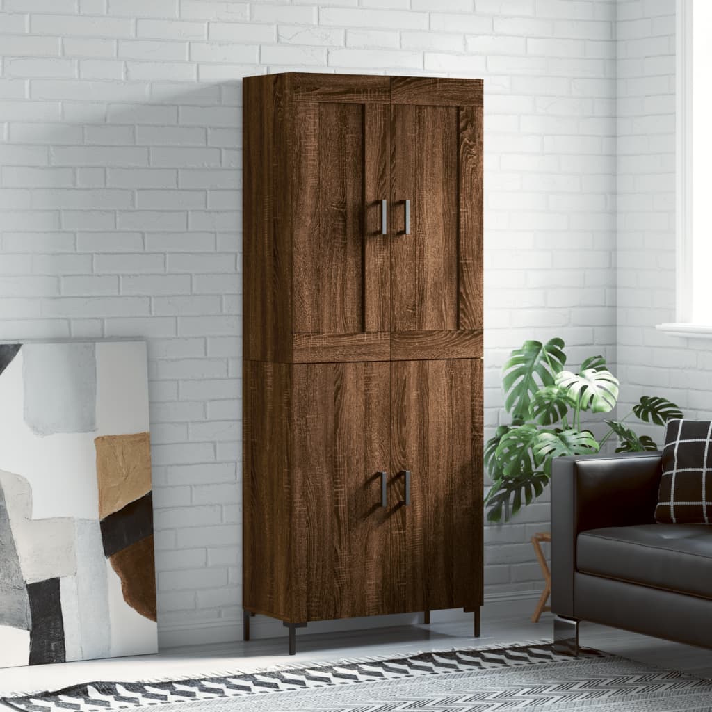 Berkfield Highboard Brown Oak 69.5x34x180 cm Engineered Wood