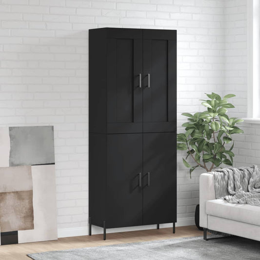 Berkfield Highboard Black 69.5x34x180 cm Engineered Wood