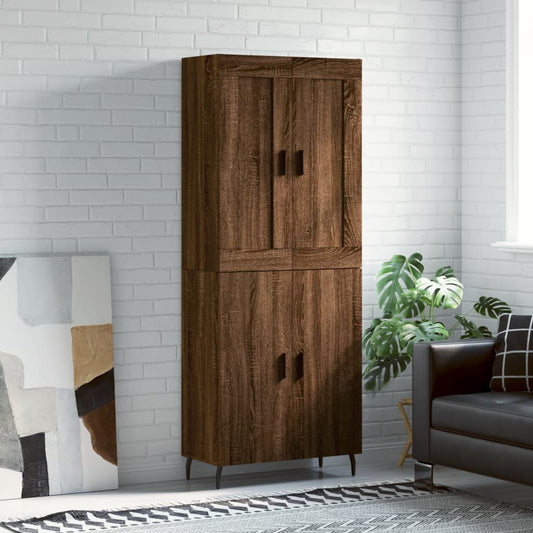Berkfield Highboard Brown Oak 69.5x34x180 cm Engineered Wood