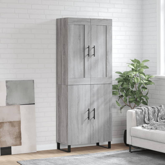 Berkfield Highboard Grey Sonoma 69.5x34x180 cm Engineered Wood