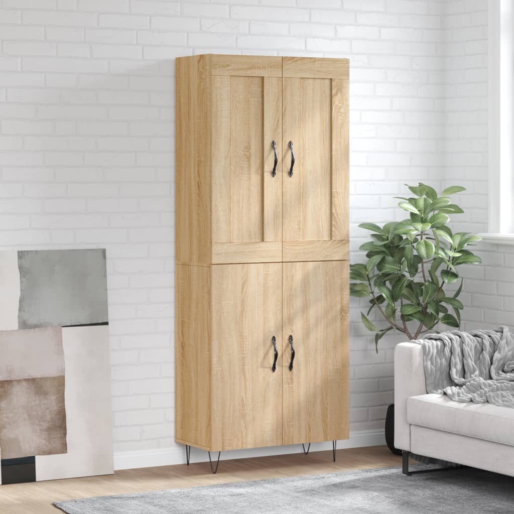 Berkfield Highboard Sonoma Oak 69.5x34x180 cm Engineered Wood