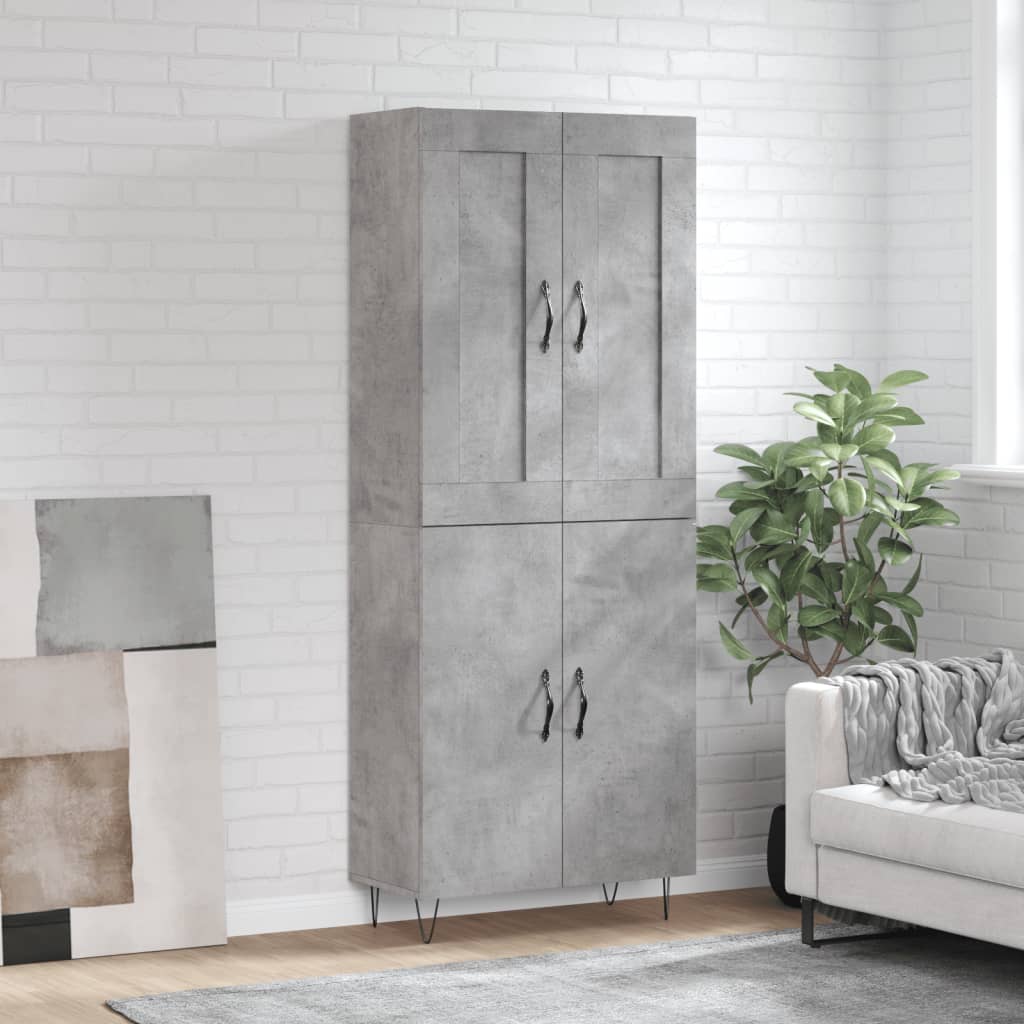 Berkfield Highboard Concrete Grey 69.5x34x180 cm Engineered Wood