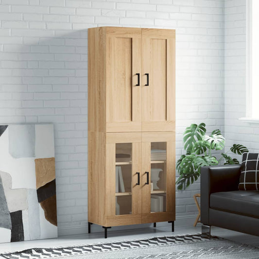Berkfield Highboard Sonoma Oak 69.5x34x180 cm Engineered Wood