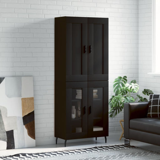 Berkfield Highboard Black 69.5x34x180 cm Engineered Wood