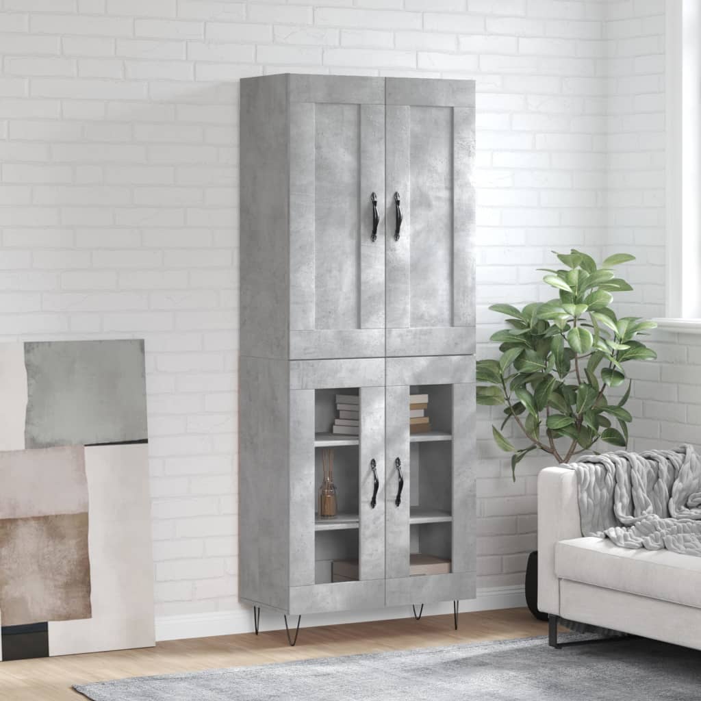 Berkfield Highboard Concrete Grey 69.5x34x180 cm Engineered Wood