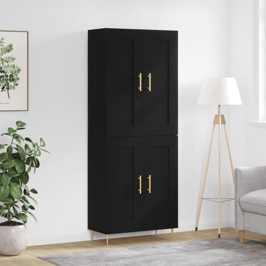 Berkfield Highboard Black 69.5x34x180 cm Engineered Wood